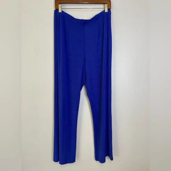 NWT Chico’s Travelers Elastic Waistband Pull On Pants Size L Royal Blue Straight - Picture 3 of 16